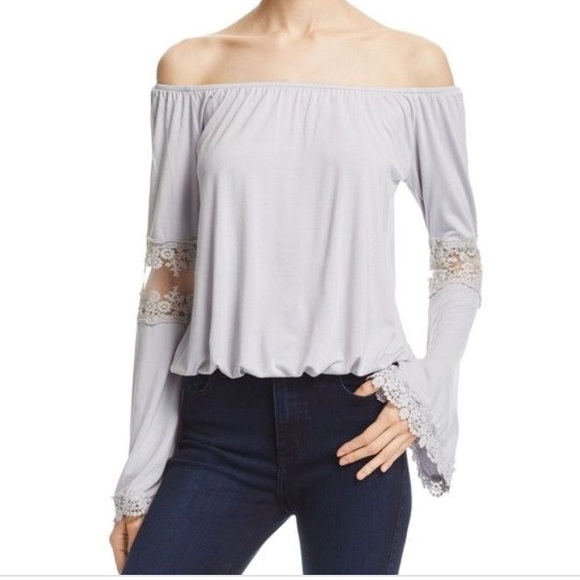 POL Tops - POL Off The Shoulder Lace Inset Blouse Sz XS